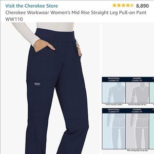 Cherokee Plus Size Women’s Navy Blue Scrub Pant